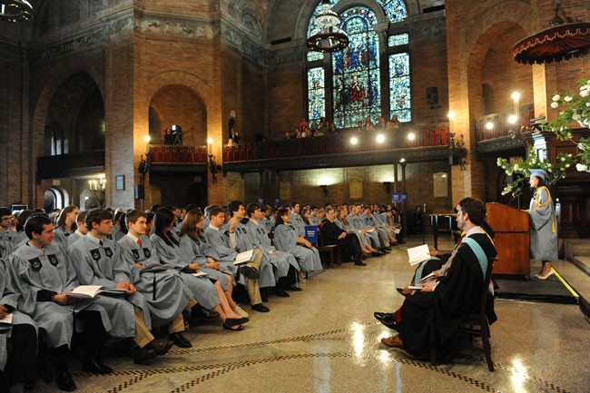 Picture of the Baccalaureate ceremony facing the North Transept.
