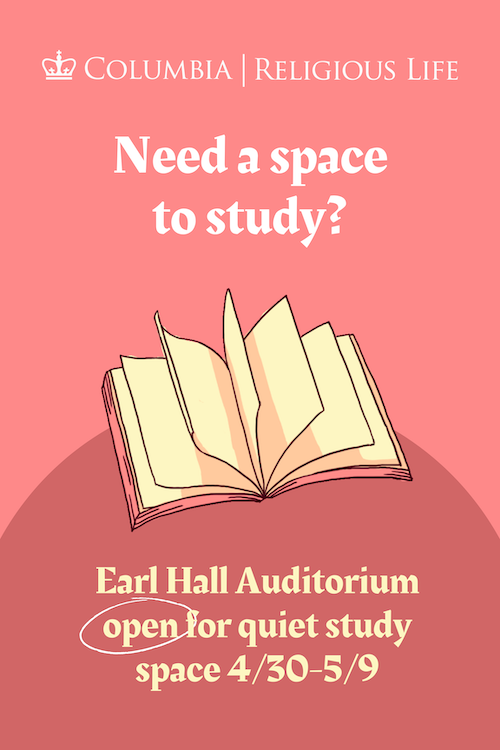 Study days poster with a drawing of an open book