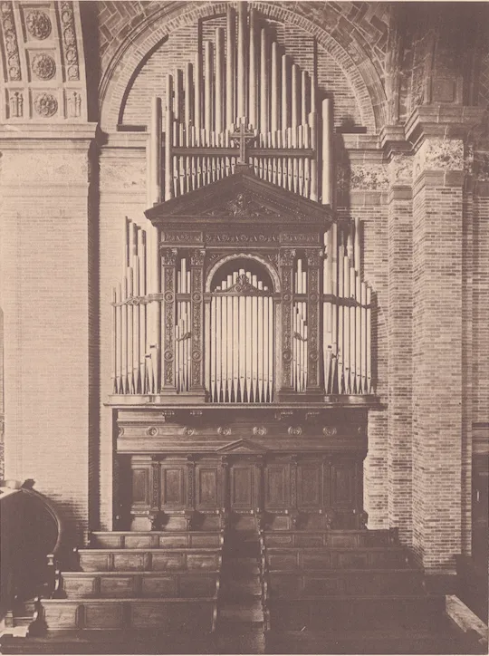 Photo of aeolan skinner organ in St. Paul's Chapel from the Columbia University Archives