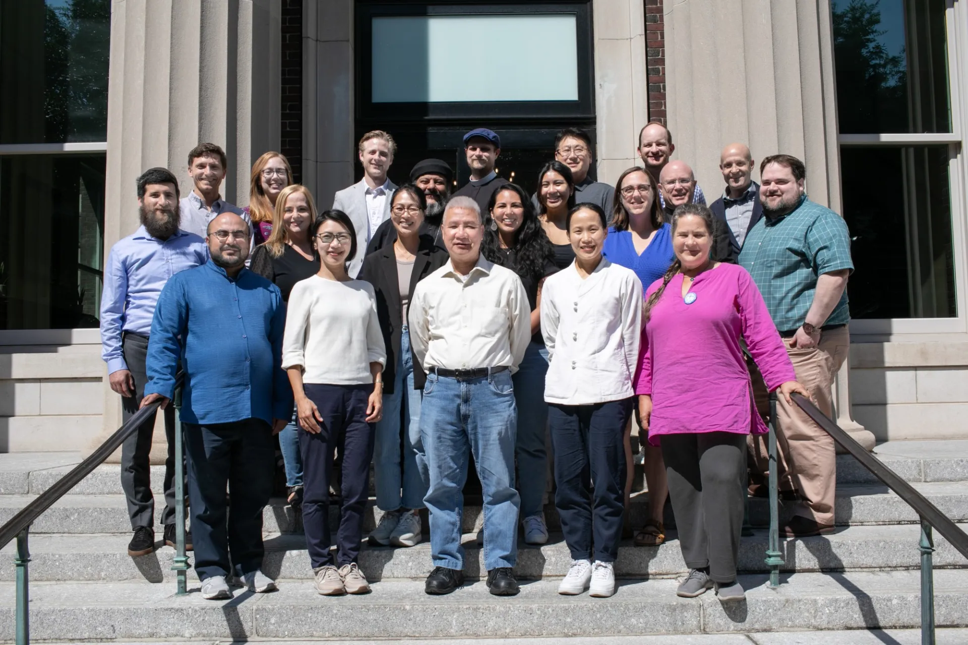 Religious life advisers on the steps in front of Earl Hall