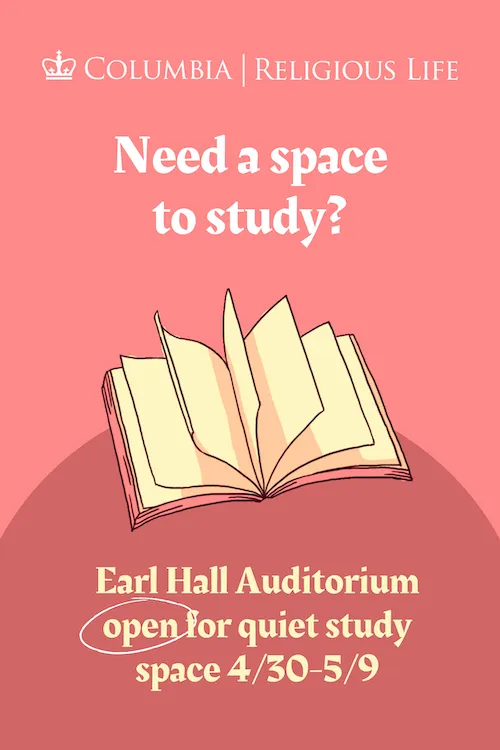 Study days poster with a drawing of an open book